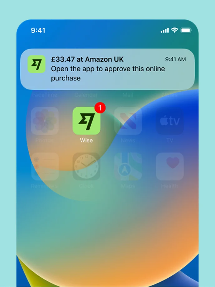 A mobile phone screen showing a "Money sent" notification.