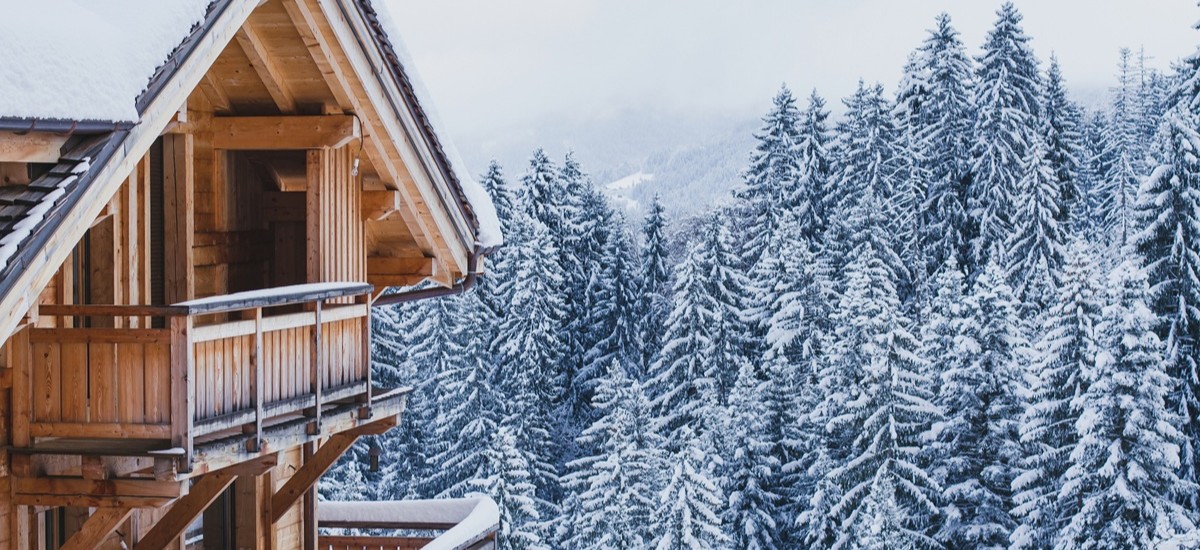 snowy cabin in the Alps