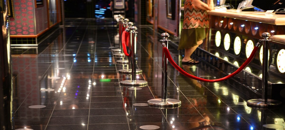 Cruise guest services reception desk