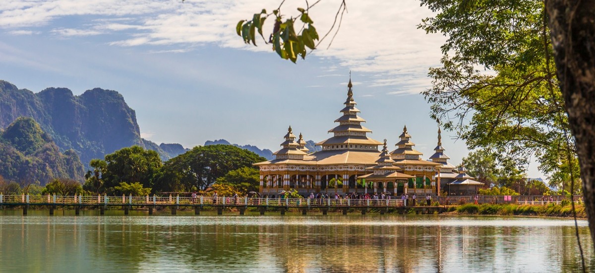 Kyauk Ka Lat Pagoda near Hpa-An, Myanmar