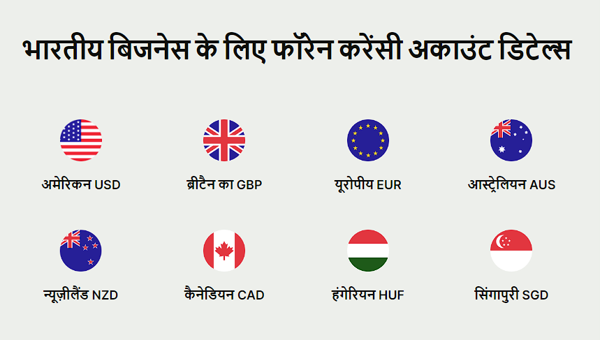 भारतीय बिजनेस के लिए फॉरेन करेंसी अकाउंट डिटेल्स
