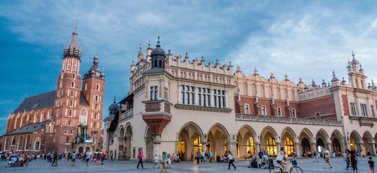 Krakow town square in Poland
