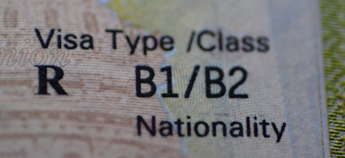close up of B1 and B2 visa