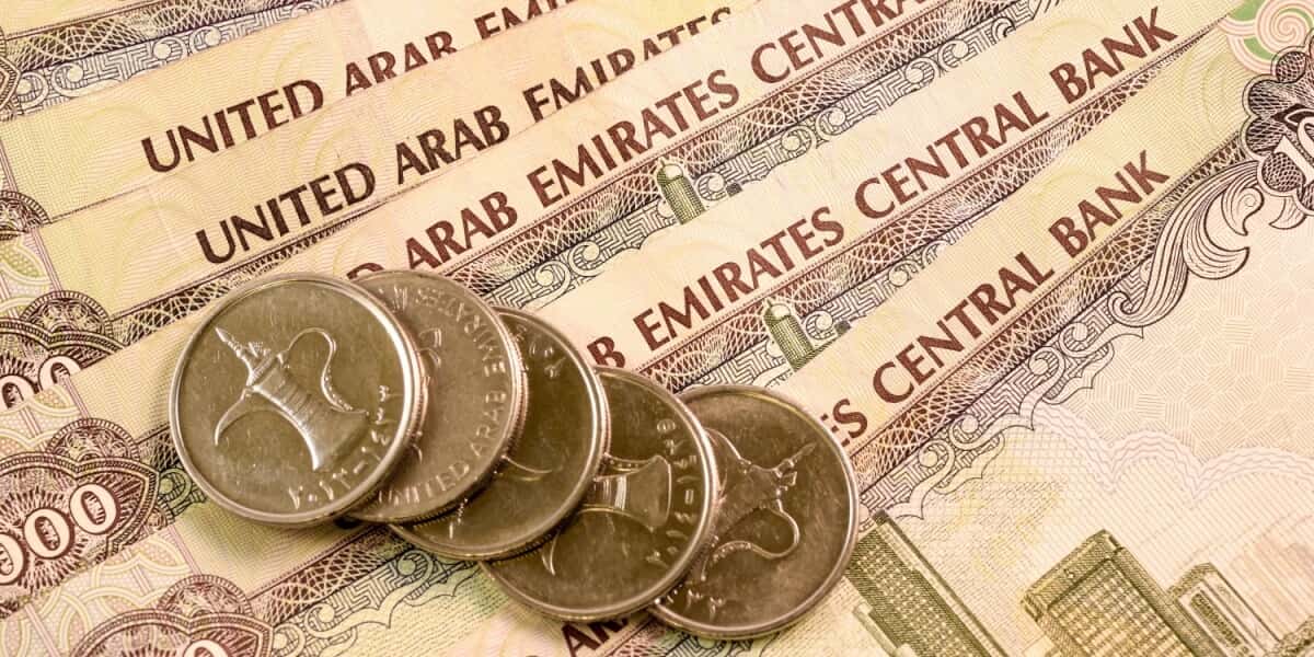 Scheine und Münzen aus den VAE