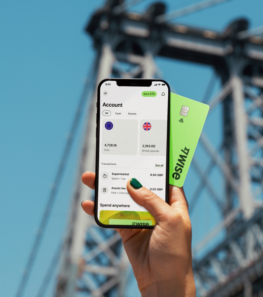 The Wise account and debit card