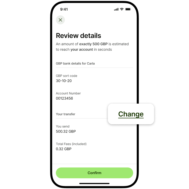 Edit your repeat transfers on iOS