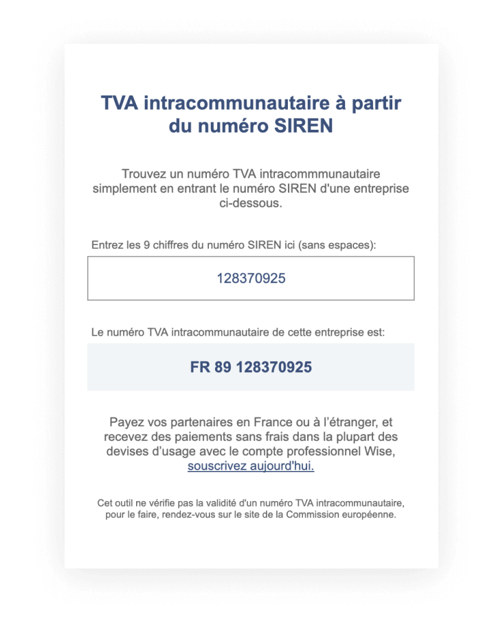 numero tva européen