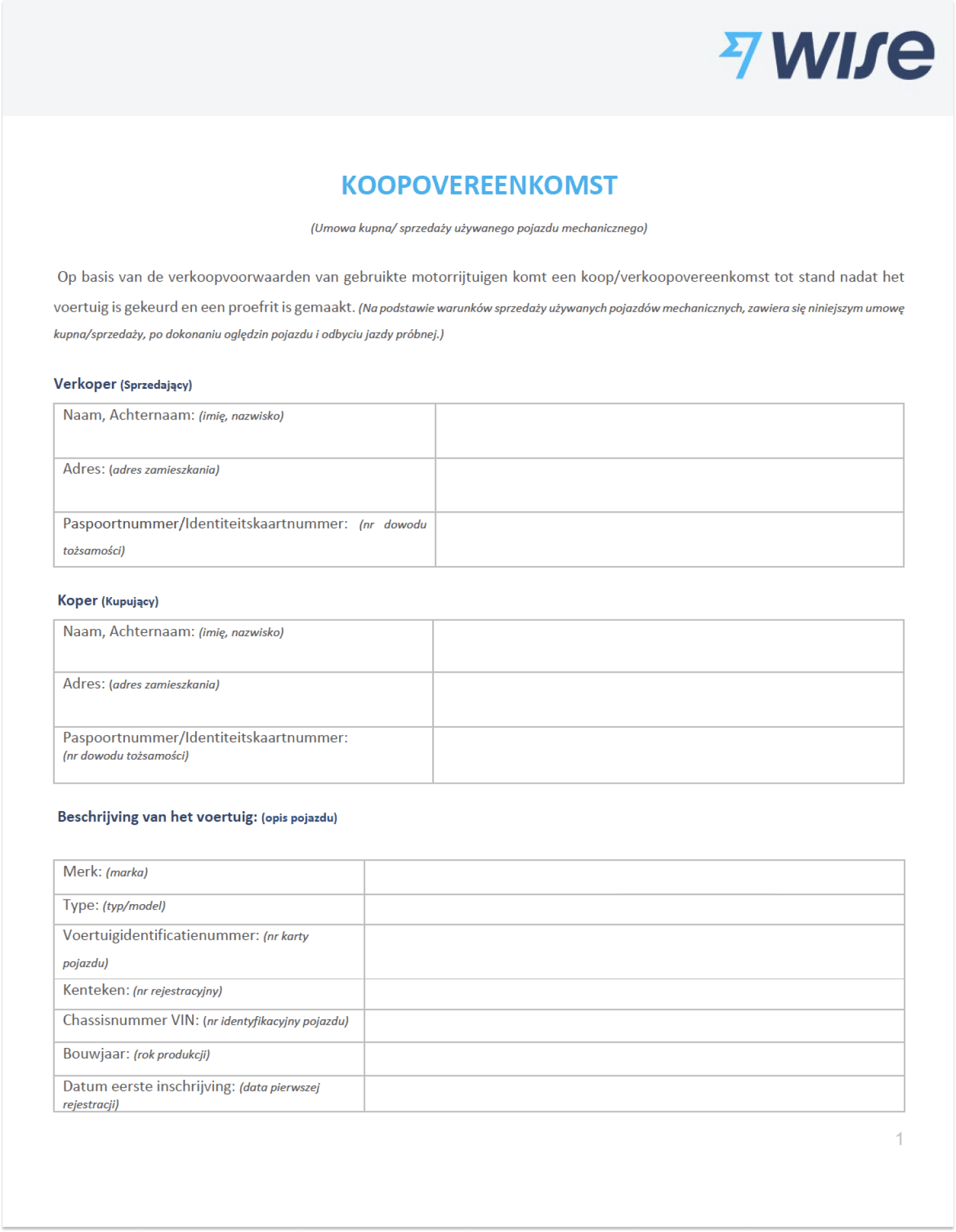 wzory umów kupna-sprzedaży samochodu