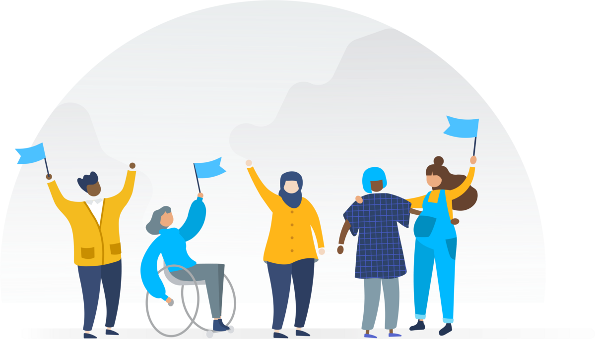 People holding flags