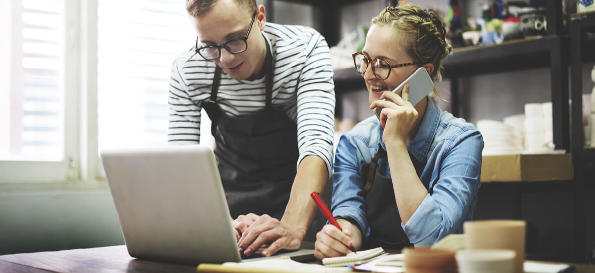 Small business owners using Simple Start