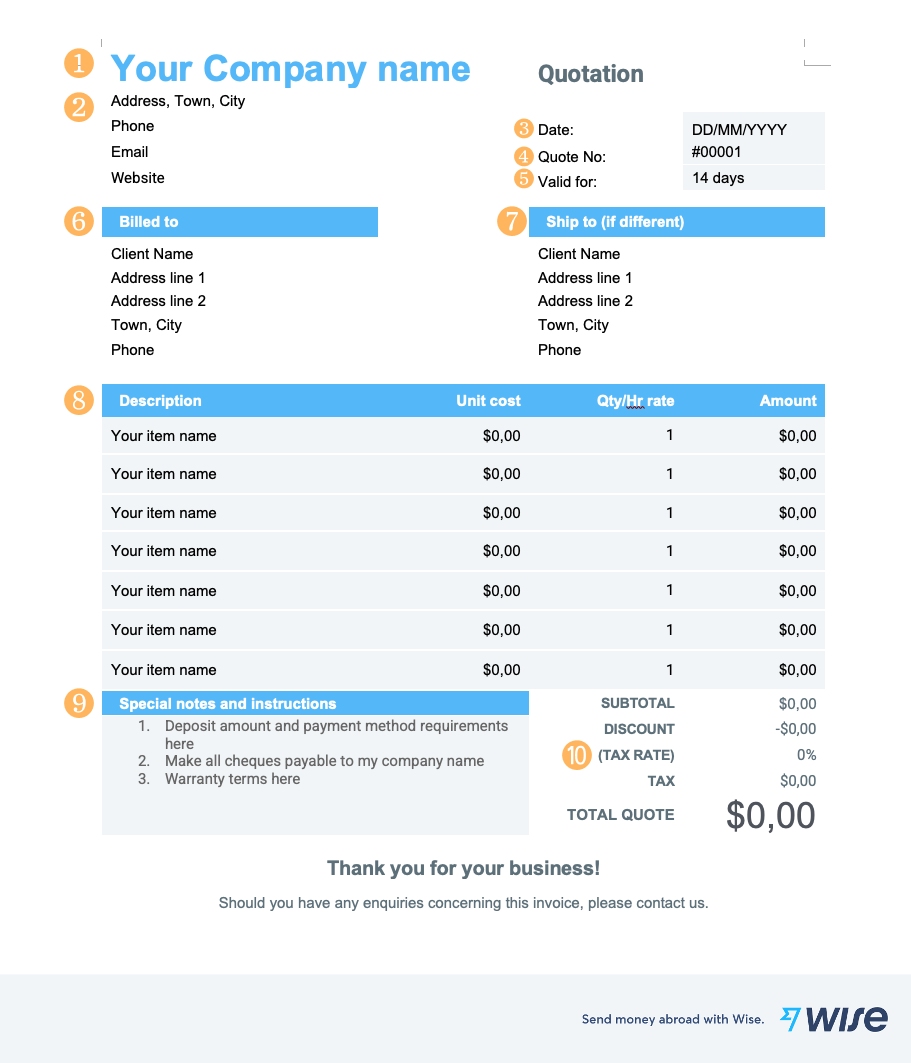 wise-english-quotation-template