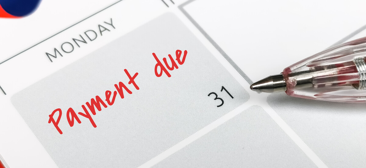 Payment due date for account recievable