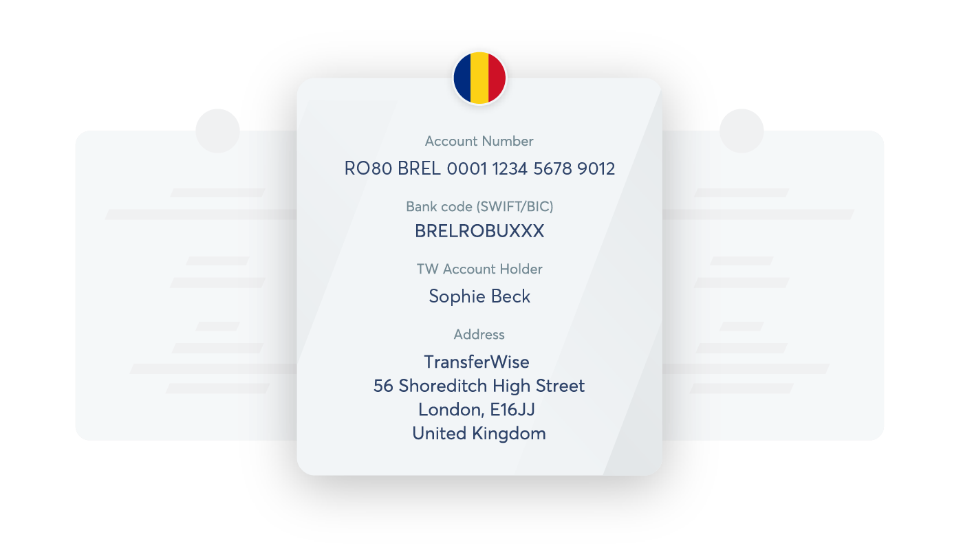 Example of RON bank details