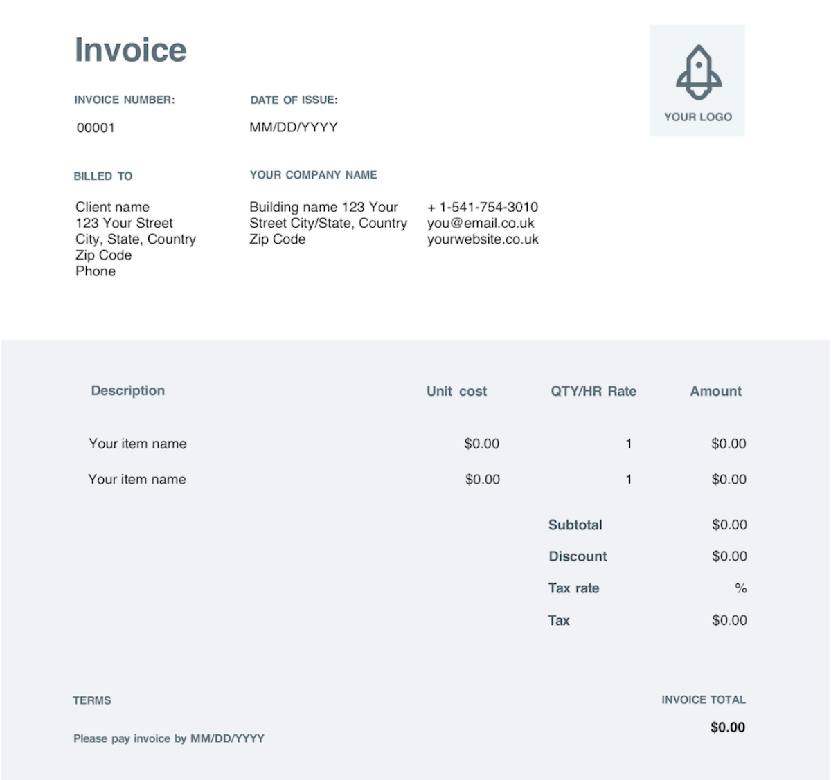 Invoice example
