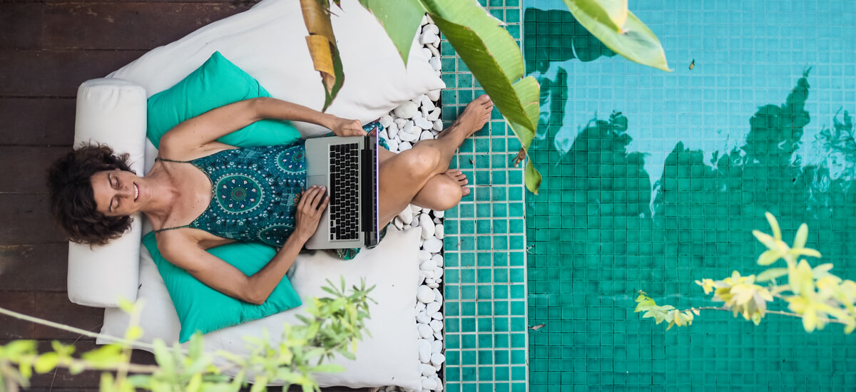 lady-working-by-the-pool